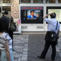 Momentul în care Fostul premier al Japoniei, Shinzo Abe, a fost împușcat/foto: profimedia