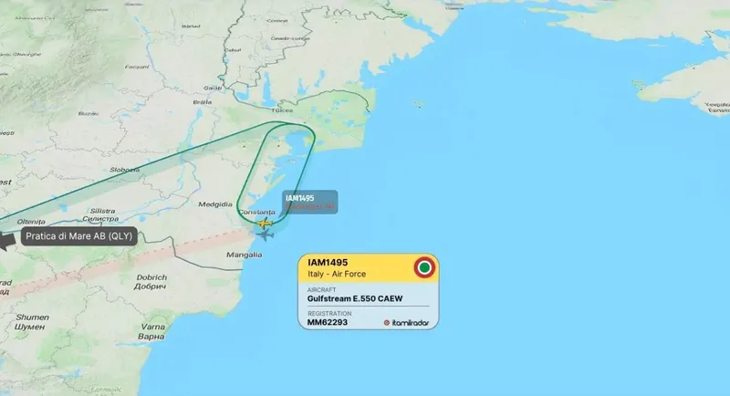 Coasta României, supravegheată de Forțele Aeriene ale Italiei - Foto: ItaMilRadar