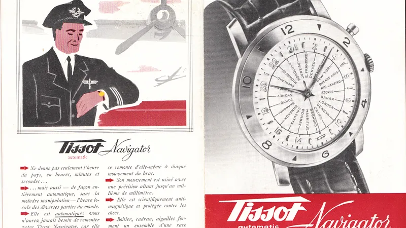 Reclamă la primul model Tissot Navigator