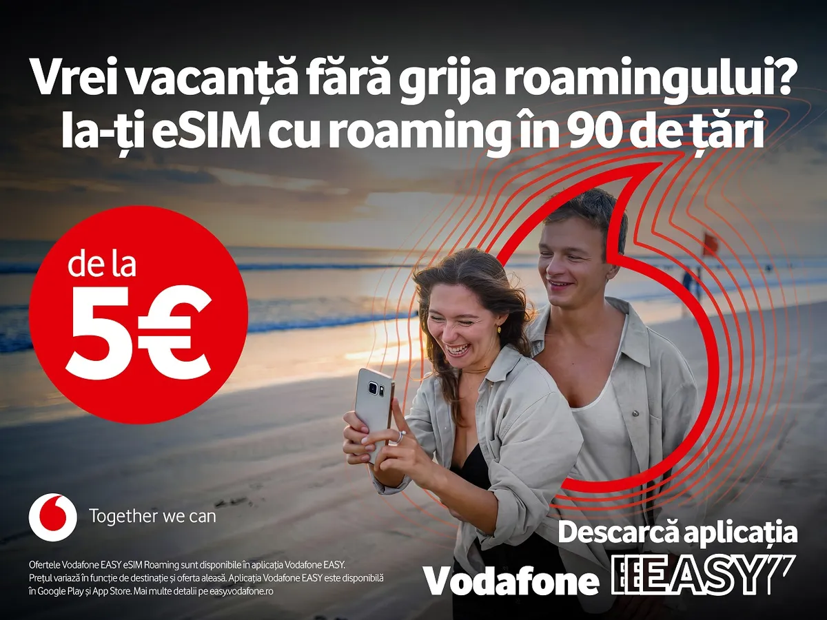 Vodafone lansează eSIM-ul de vacanță: o soluție EASY pentru călătorii în 90 de țări, cu activare 100% digitală