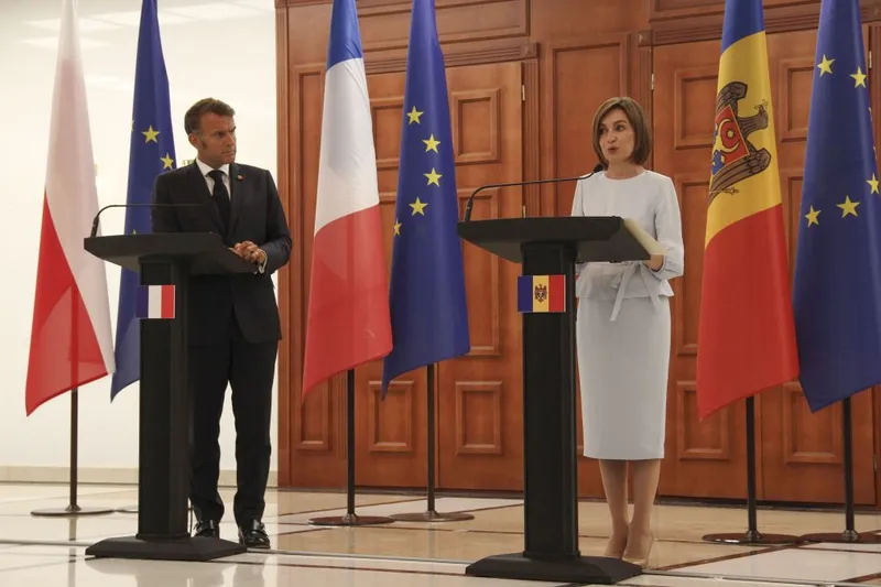 Maia Sandu, la vizita preşedinţilor Frantei, Poloniei şi a cancelarului german la Chişinău - Foto: INQUAM PHOTOS/Miruna Turbatu