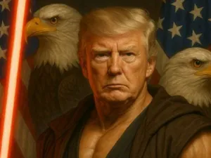 După ce s-a văzut Papă, Trump se afișează drept cavaler Jedi din Războiul Stelelor - Foto: X / Variety