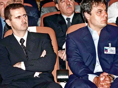 Bashar al-Assad și Manaf Tlass/ Foto: The Times