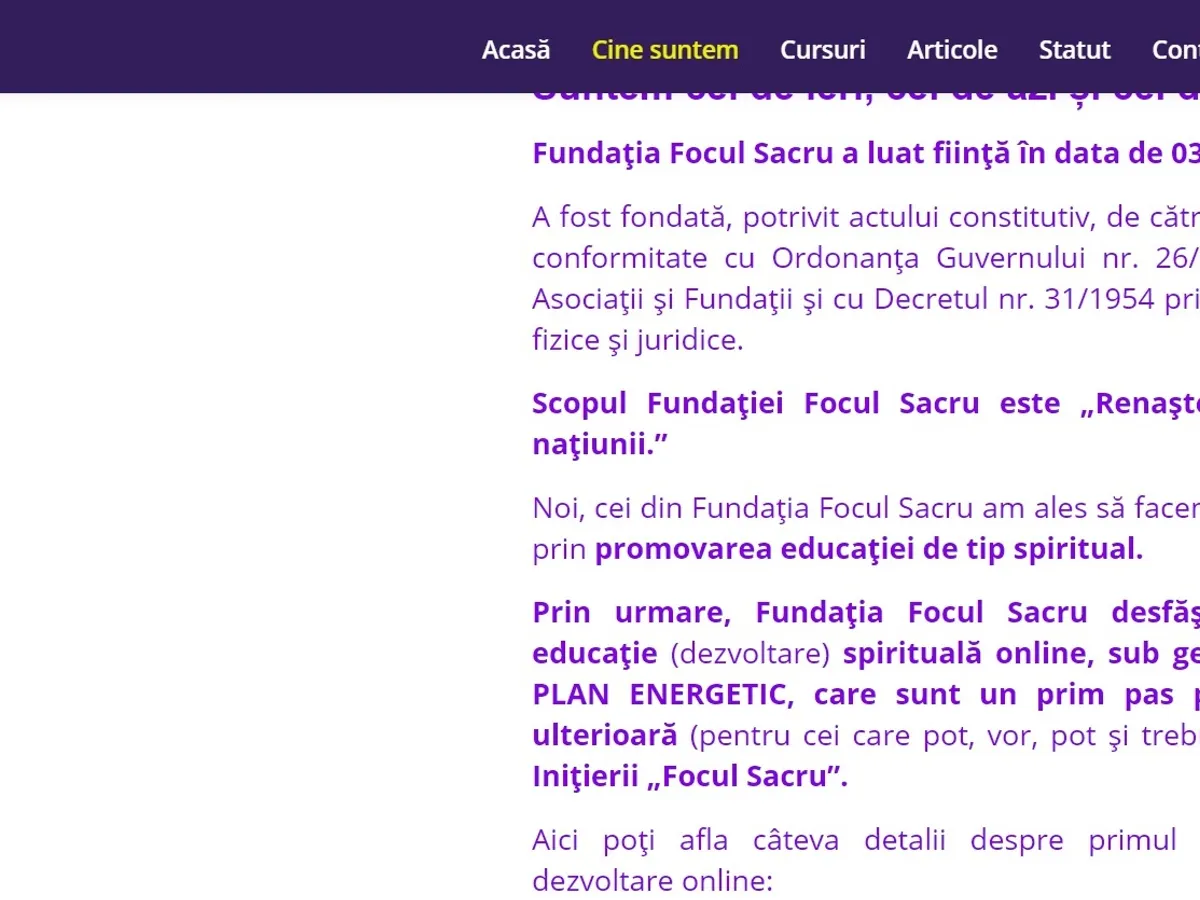 Focul Sacru vorbește despre „omul în plan energetic”. Sursa: Focul Sacru