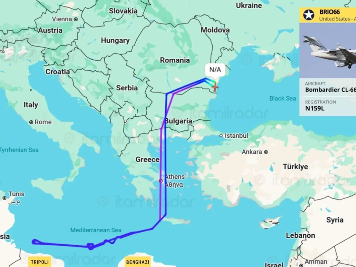 Misiunea unui Bombardier Artemis al SUA în Libia - Foto: ItaMilRadar