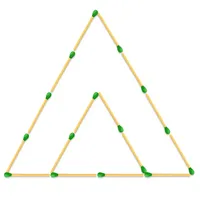 TEST DE INTELIGENȚĂ Mută două chibrituri pentru a forma trei triunghiuri. Ai doar 12 secunde - Foto: mindyourlogic.com