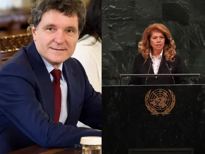 Preşedintele României, Nicuşor Dan, şi omologul său bulgarm Iliana Iotova - Fotomontaj după Profimedia Images