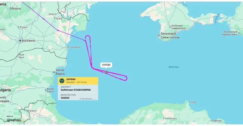 Misiune Suedia de supraveghere la Marea Neagră - Foto: ItaMilRadar