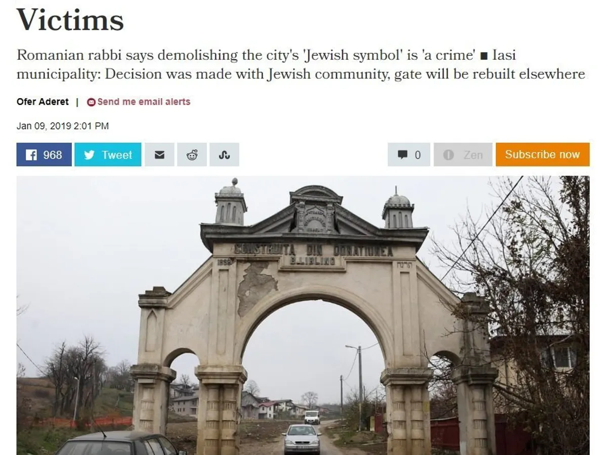 Ce a scris publicația israeliană Haaretz despre demolare