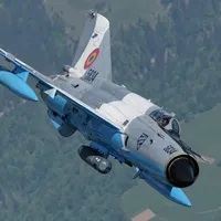 Un MIG 21 LanceR a avut ptobleme cu trenul de aterizare/foto: theaviationist