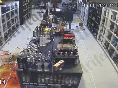 Magazinul de băuturi a fost distrus- Foto: Captură video