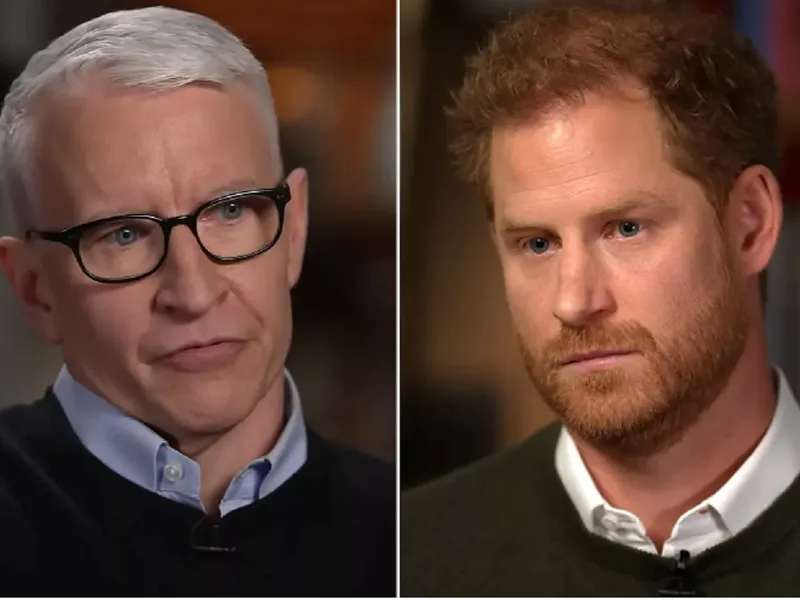 Prințul Harry (dreapta) și jurnalistul Anderson Cooper- Foto: CBS News