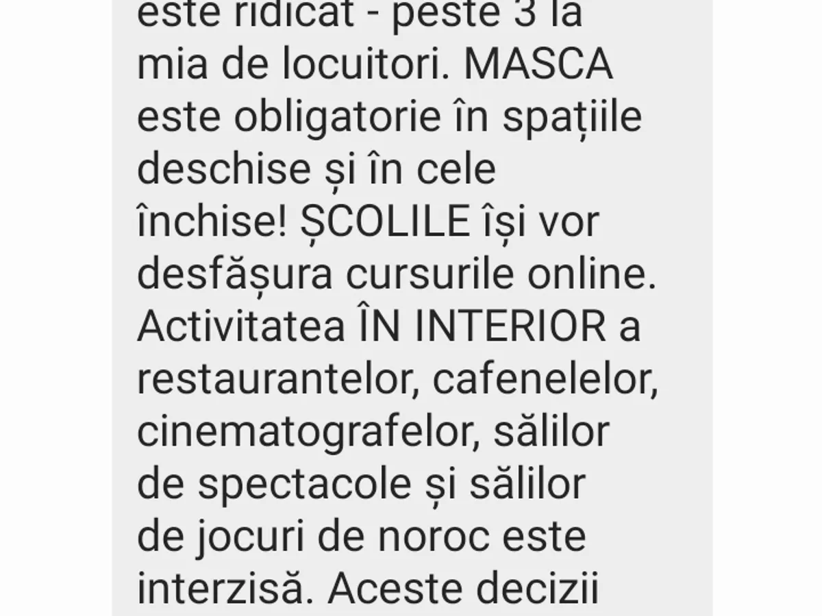 Noul mesaj de alertă primit de bucureșteni. Sursa: Newsweek România