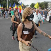 Iosefina Pascal, la protestul pe care l-a organizat duminică. FOTO: Inquam Photos / Octav Ganea