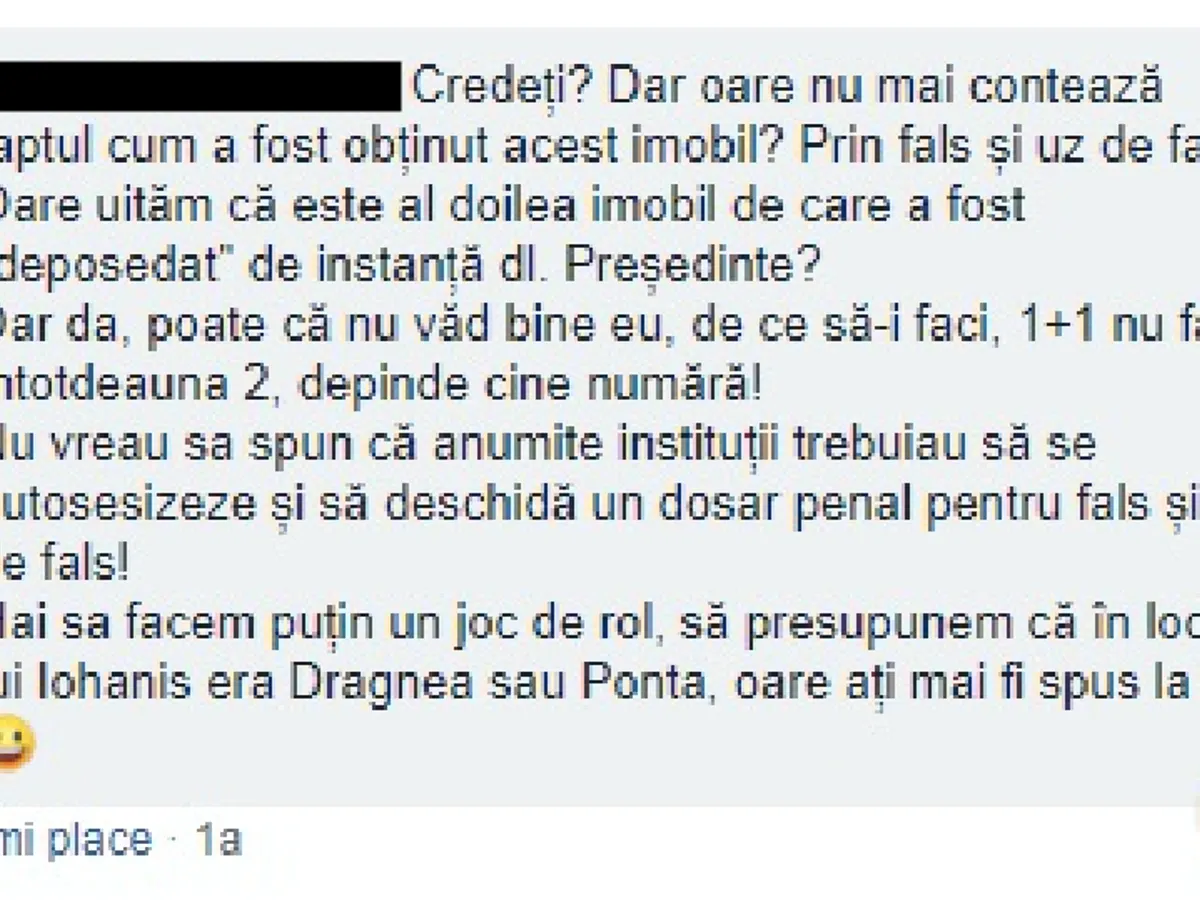 Comentariu al unui soț de judecătoare ÎCCJ/FOTO: Facebook.com
