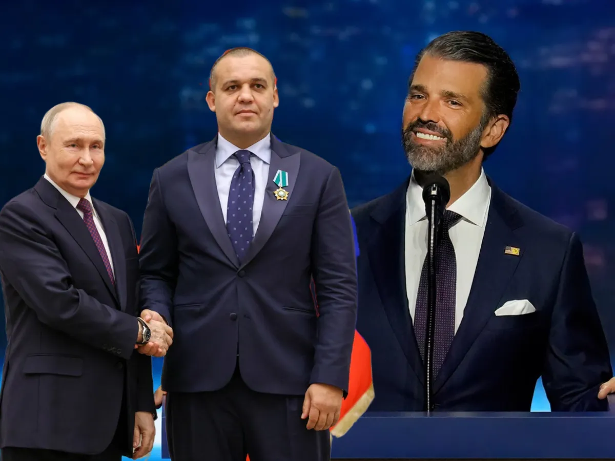 Vladimir Putin, Umar Kremlev și Donald Trump Jr. - Foto: Profimedia images