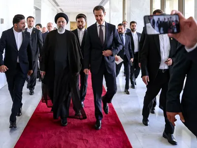 Președintele iranian Ebrahim Raisi, la Damasc, cu Bashar al-Assad-Foto: Profimedia Images