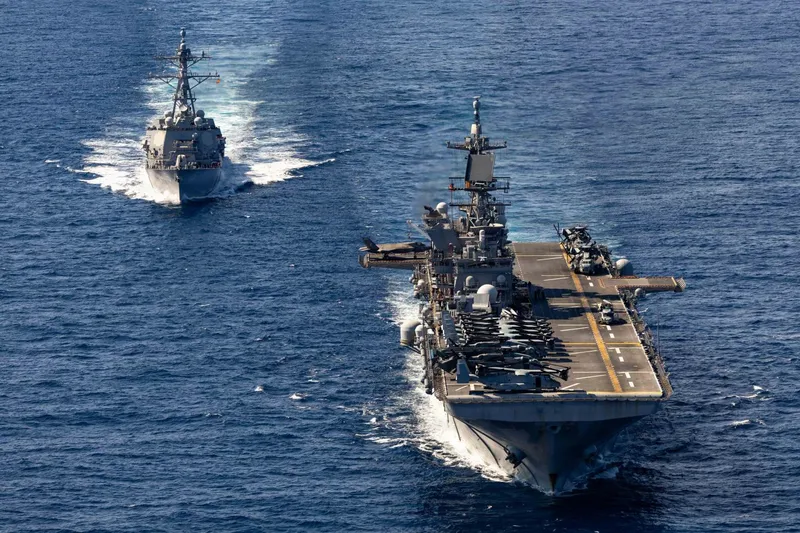 Navă de asalt amfibie americană care transportă mii de forțe expediționare a sosit în Orientul Mijlociu - Foto: Profimedia Images (imagine cu rol ilustrativ)