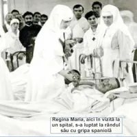 Regina Maria, vizitând bolnavi de gripă spaniolă/FOTO: ziaruldeiasi.ro