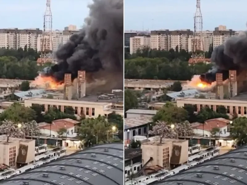 VIDEO Incendiu puternic în București! O hală a luat foc, sunt degajări mari de fum - Foto: Colaj