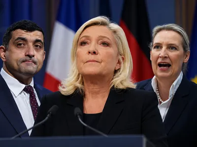 George Simion, Marine Le Pen și Alice Weidel - Foto: Profimedia images
