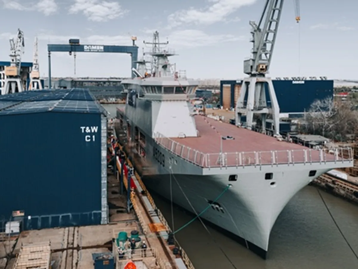 Primul portavion de drone aeriene și subacvatice din Europa, construit la Galați - Foto: captură video