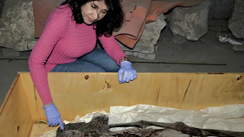 TEHNICI AVANSATE Sahar Saleem examinează Femeia țipătoare. Profesorul radiolog a obținut informații prin studierea materialelor de îmbălsămare folosite
