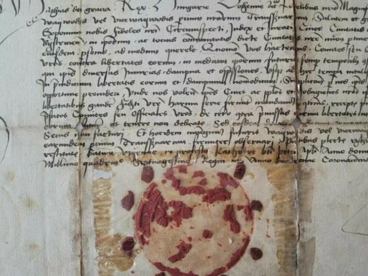 Regele Ungariei a semnat un document acum 130 ani. A fost găsit de curând în Bistrița-Năsăud Foto: bistriteanul.ro