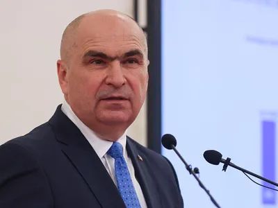 Liderul interimar Ilie Bolojan, în conferinţă de presă - Foto: INQUAM PHOTOS/George Călin