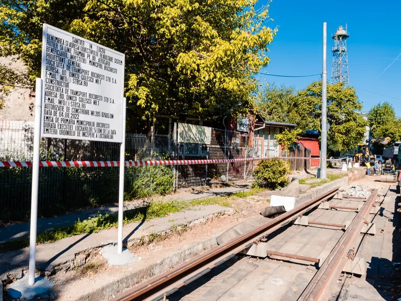 Lucrări linie de tramvai- Foto: FACEBOOK/ Nicușor Dan