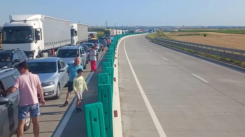 Noi restricții de circulație pe Podul Giurgiu - Ruse, din cauza caniculei. VEZI live cât e coada! - Foto: Facebook / Forum Grecia