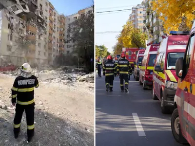 Explozie într-un bloc din București - Foto: colaj ISU B-IF