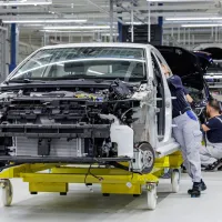 Linie de producţie Volkswagen în Zwickau, estul Germaniei - Foto: Profimedia Images