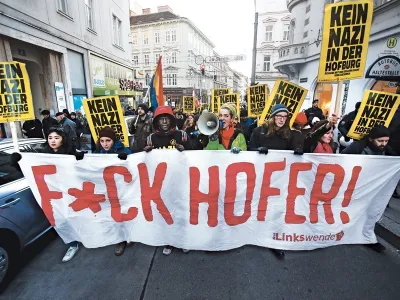 O demonstrație din 2016 împotriva unui candidat de dreapta, Norbert Hofer. Foto Getty Images