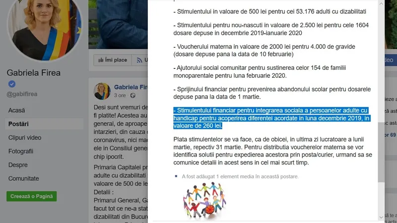 Postarea Gabrielei Firea de acum trei ore