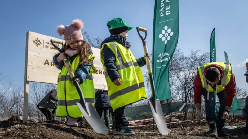 Fundația Pădurea de Mâine a plantat prima sa pădure urbană în București/FOTO: Facebook - “Pădurea de Mâine”