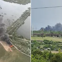 Incendiu violent la un depozit de anvelope. A fost emis un mesaj Ro-Alert - Foto: ISU Galați