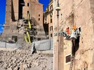 Turn părbușit în Italia - Foto: Corriere.it