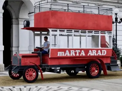 Autobuz cu etaj MARTA, 1909 - Foto:  HUB Cultural 'mARTA'
