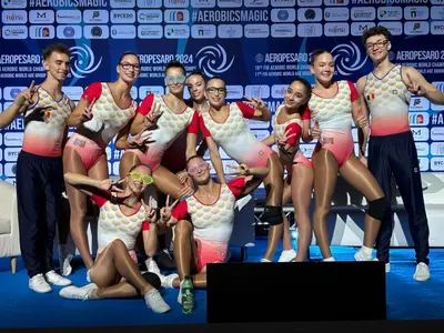 Mondialele de gimnastică aerobică pentru juniori: Încă 5 calificări în finale pentru România! - Foto: Facebook/Federația Română de Gimnastică