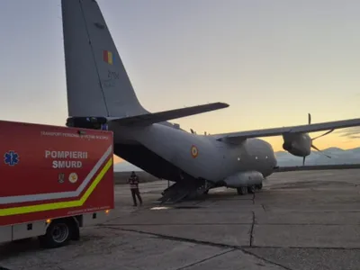 Trei pacienţi cu arsuri, transportaţi în Germania cu o aeronavă C-27J Spartan a Forţelor Aeriene Române - Foto: Ministerul Apararii Nationale, Romania Facebook
