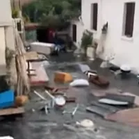 Imagini din insula Samos, după cutremur și mini-tsunami Foto: Captură Youtube