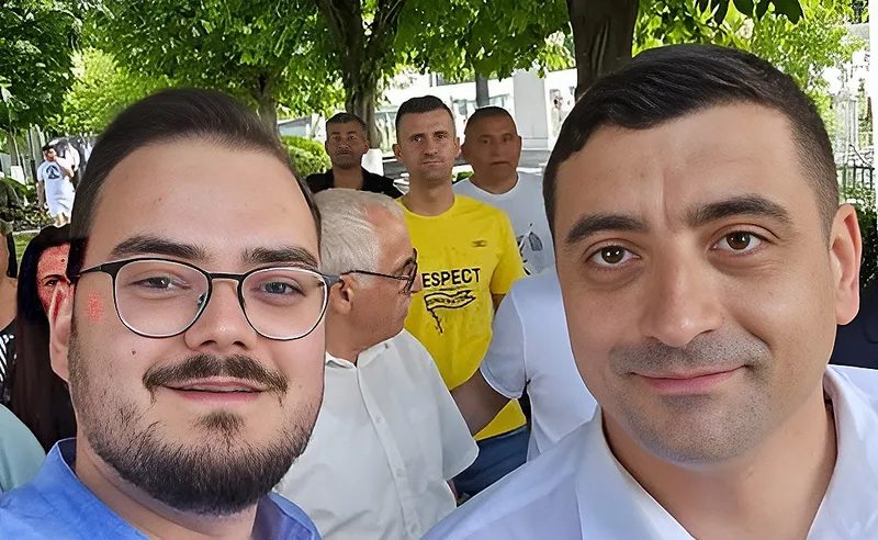 Deputatul AUR Cosmin Iosub alături de George Simion. Sursă Foto Facebook