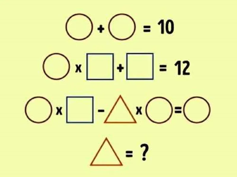 TEST de INTELIGENȚĂ Ce valoare numerică are triunghiul? Ai un IQ ridicat dacă rezolvi în 11 secunde - Foto: jagranjosh.com