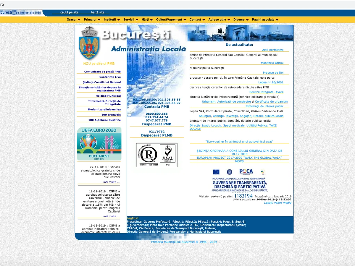 Pe site-ul pmb.ro nu există nicio informare despre Taxa Oxigen.