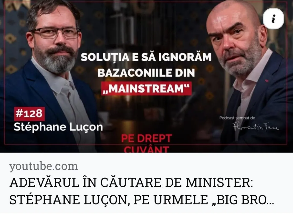 Stephane Lucon în podcastul avocatului Florentin Țuca, care își împarte viața cu o altă simpatizantă AUR. Sursă foto: Facebook