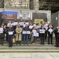 Protestul magistraților români, la Bruxelles: FOTO: Cristi Danileț/Facebook