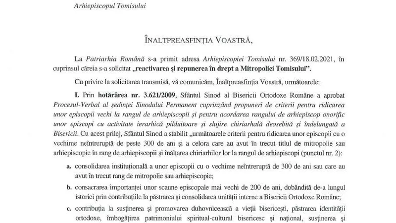 Patriarhia îi dă o palmă lui IPS Teodosie: refuză să-l facă mitropolit și îl acuză de fapte ilegale