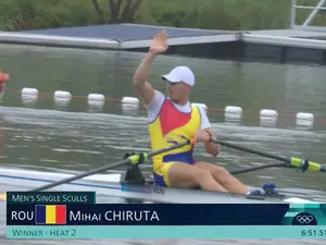 JO 2024 Paris: Mihai Chiruță s-a calificat, de pe primul loc, în sferturi la simplu canotaj - Foto: captura TV(imagine cu rol ilustrativ)