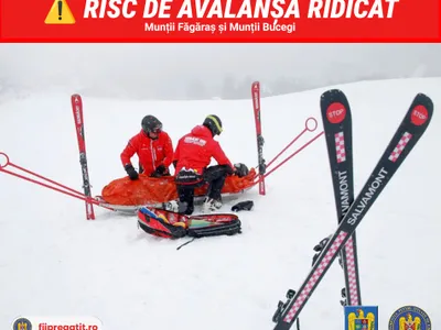 DSU anunță risc mare de avalanșă în Făgăraș și Bucegi, la altitudini de peste 1.800 de metri - Foto: Facebook/Departamentul pentru Situaţii de Urgenţă